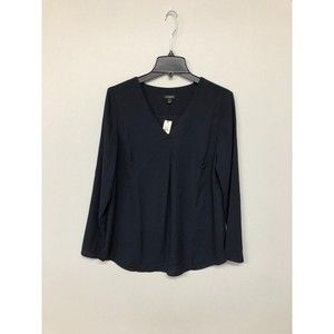 NWT Talbots Women Long Sleeve Blouse Top Shirt Size Small Black M034 -25